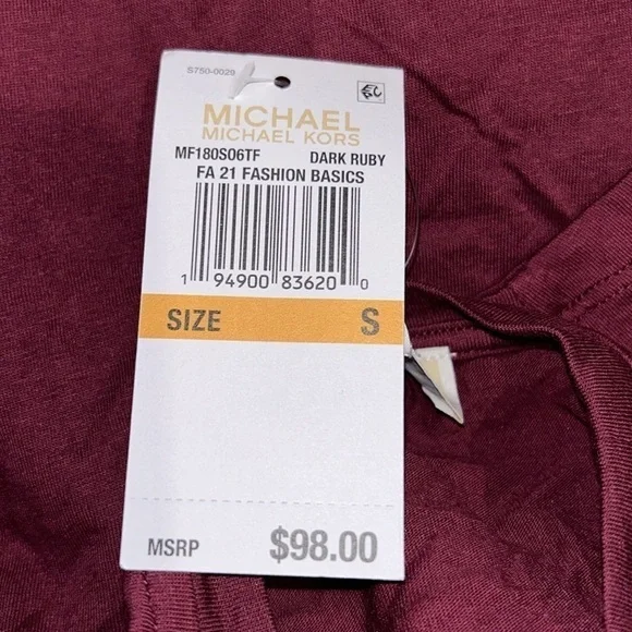 *NWT*MICHAEL KORS Long Sleeve Crew Neck Above the Knee T-Shirt Dress -S - Picture 4 of 5